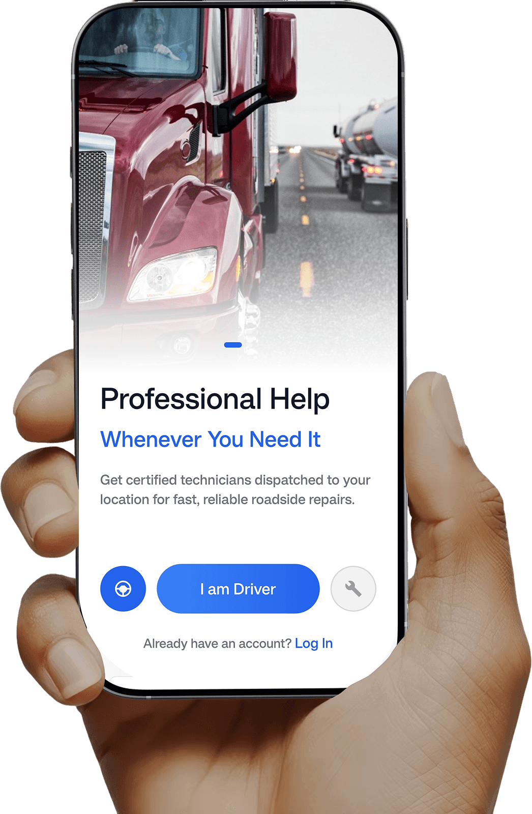 Ardia Pro app — Roadside SOS screen